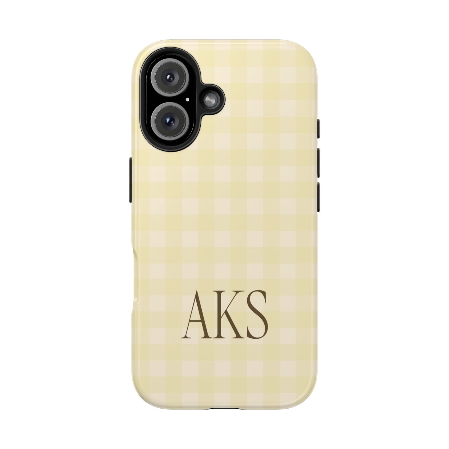 Customizable Yellow Gingham Phone Case