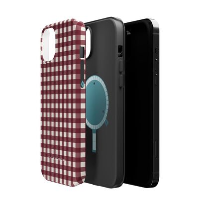Burgundy Gingham Phone Case