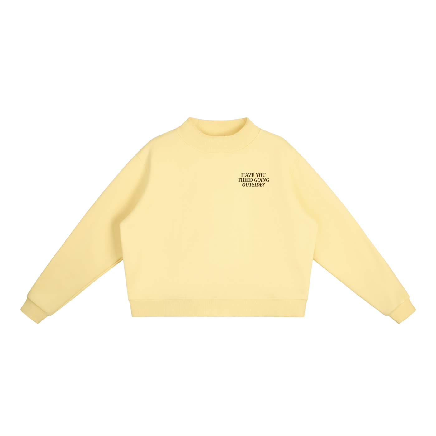 Essential Fleece Mock-Neck Crew Sweatshirt