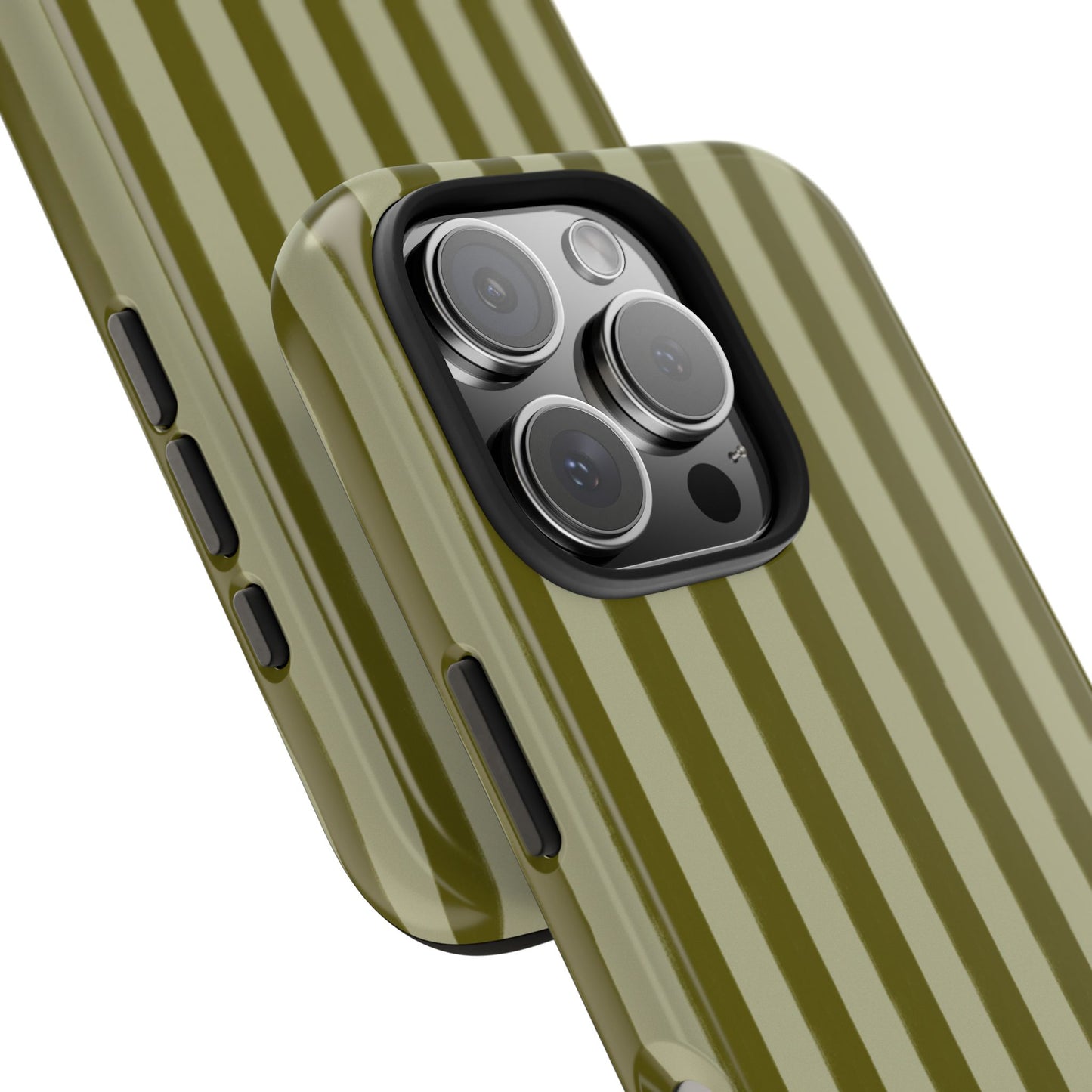 Tone on Tone Green Stripes IPhone Case