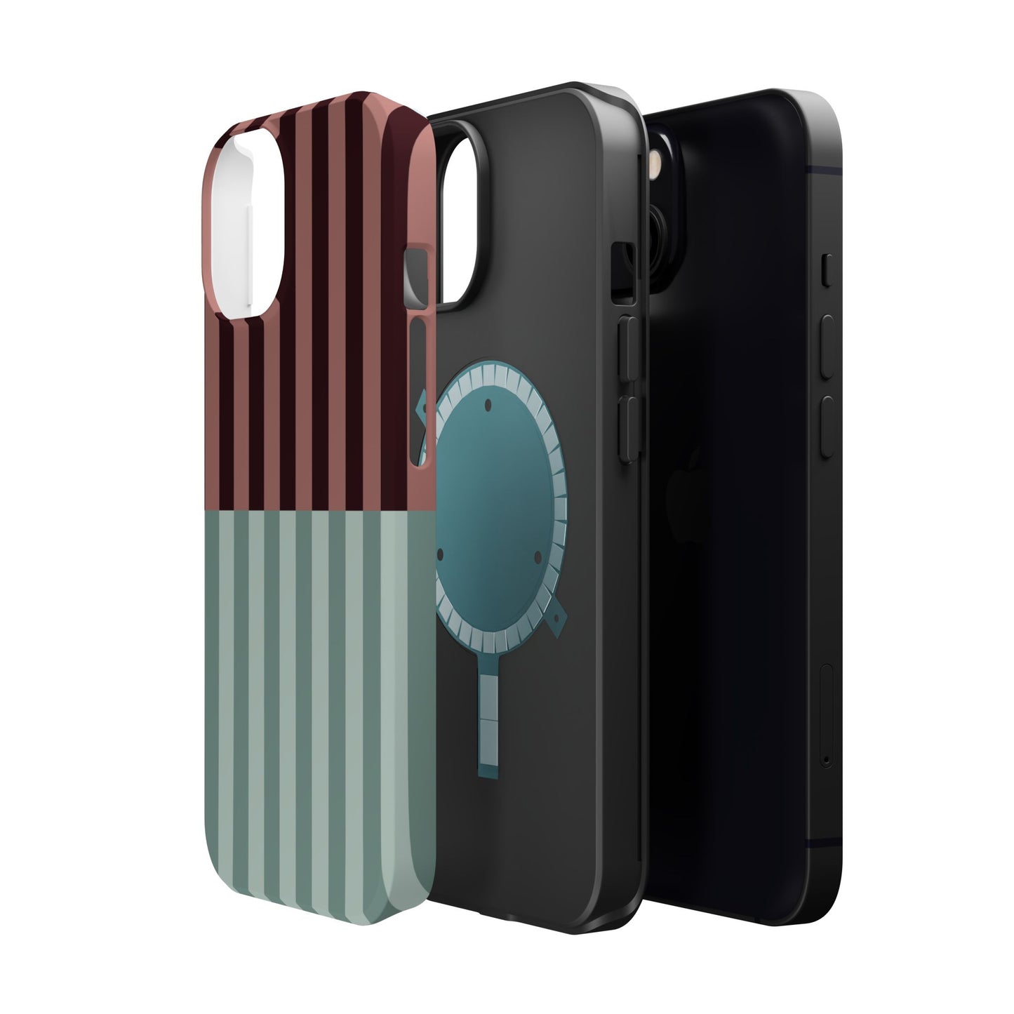 Burgundy and Blue Stripe Phone Case