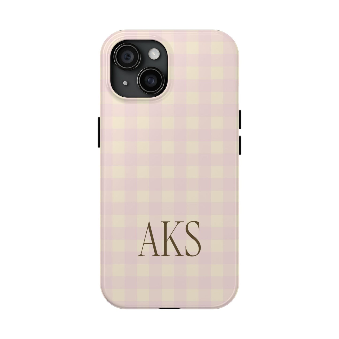 Customizable Pink & Yellow Gingham Phone Case