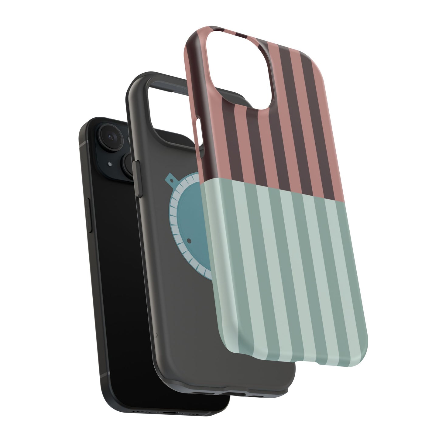 Burgundy and Blue Stripe Phone Case