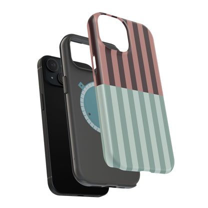 Burgundy and Blue Stripe Phone Case