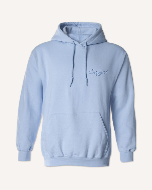 Everygirl Embroidered Baby Blue Vintage Hoodie