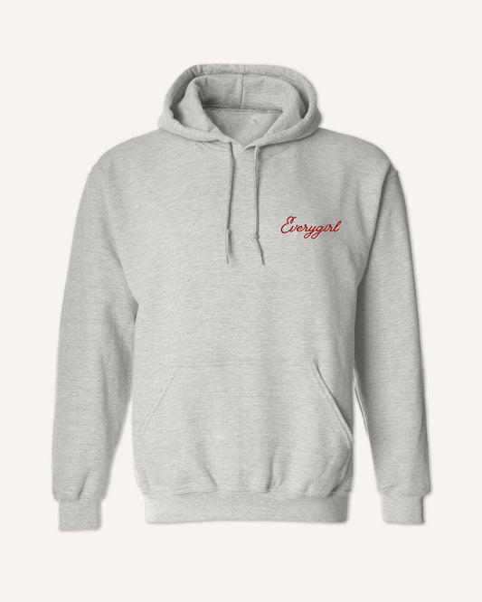 Everygirl Embroidered Heather Grey Vintage Hoodie