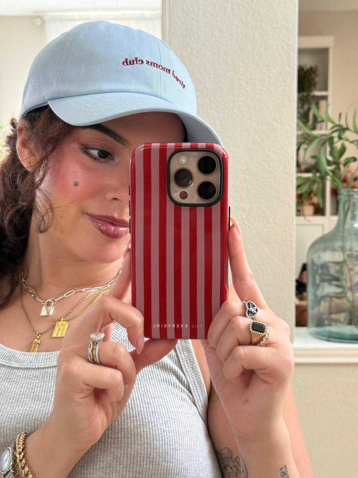 Red & Pink Stripes IPhone Case