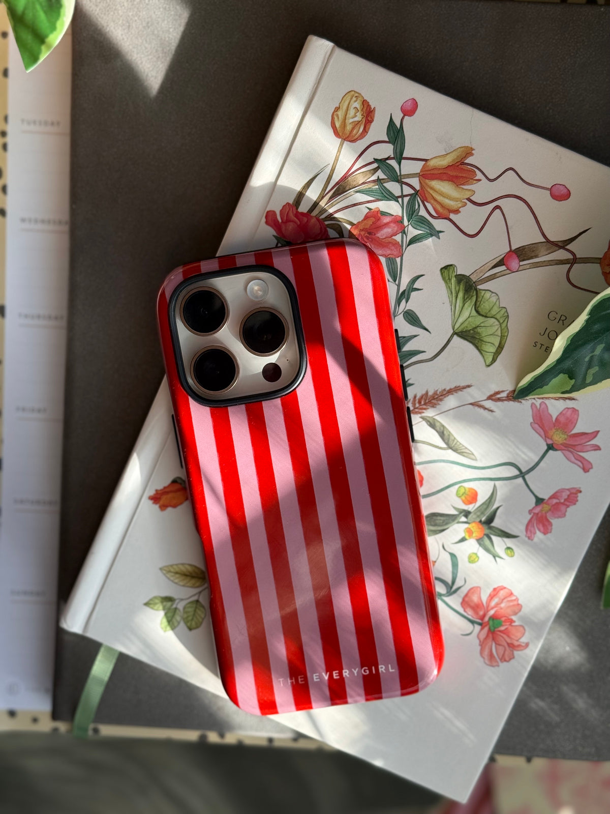 Red & Pink Stripes IPhone Case