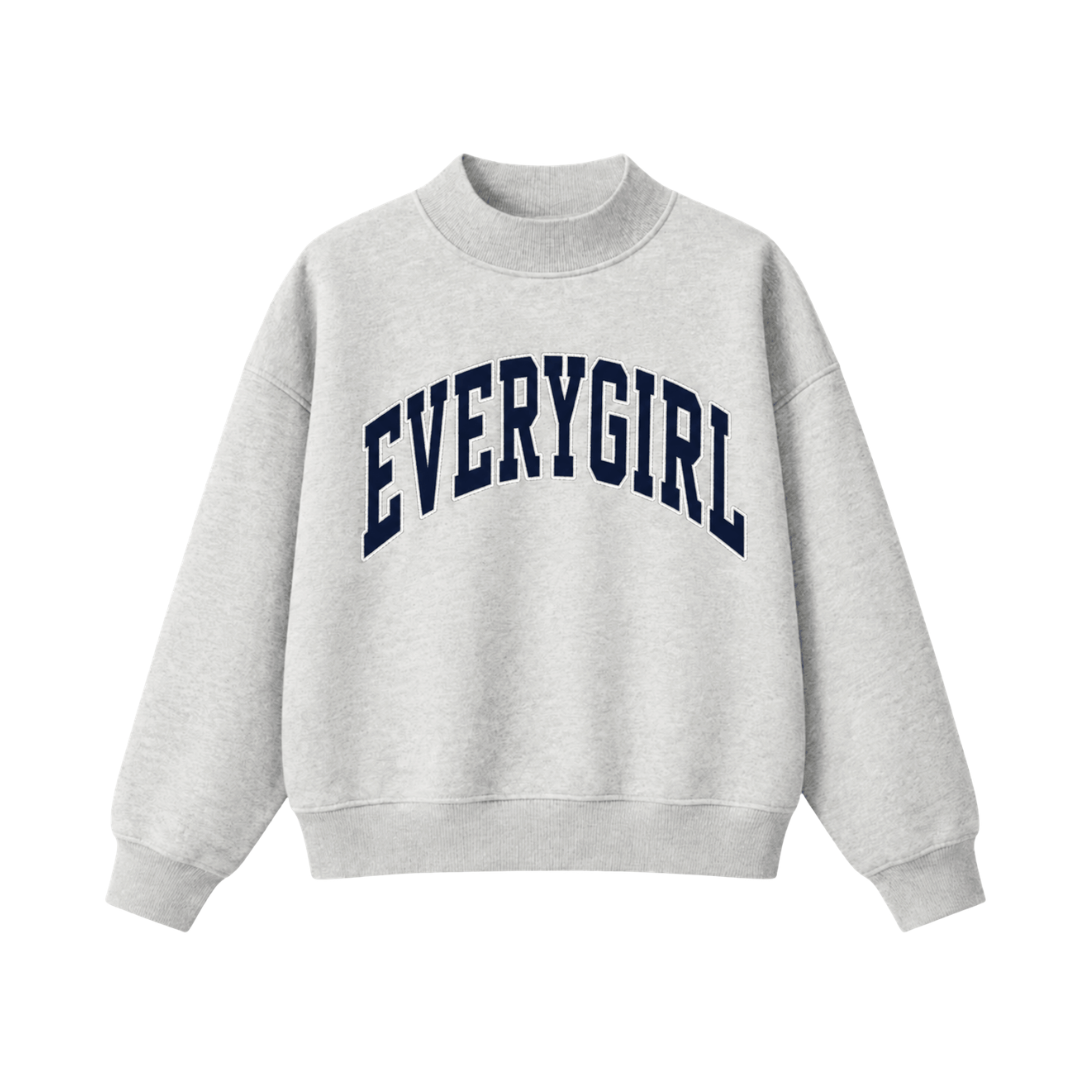 Everygirl Appliqué Mockneck Sweatshirt