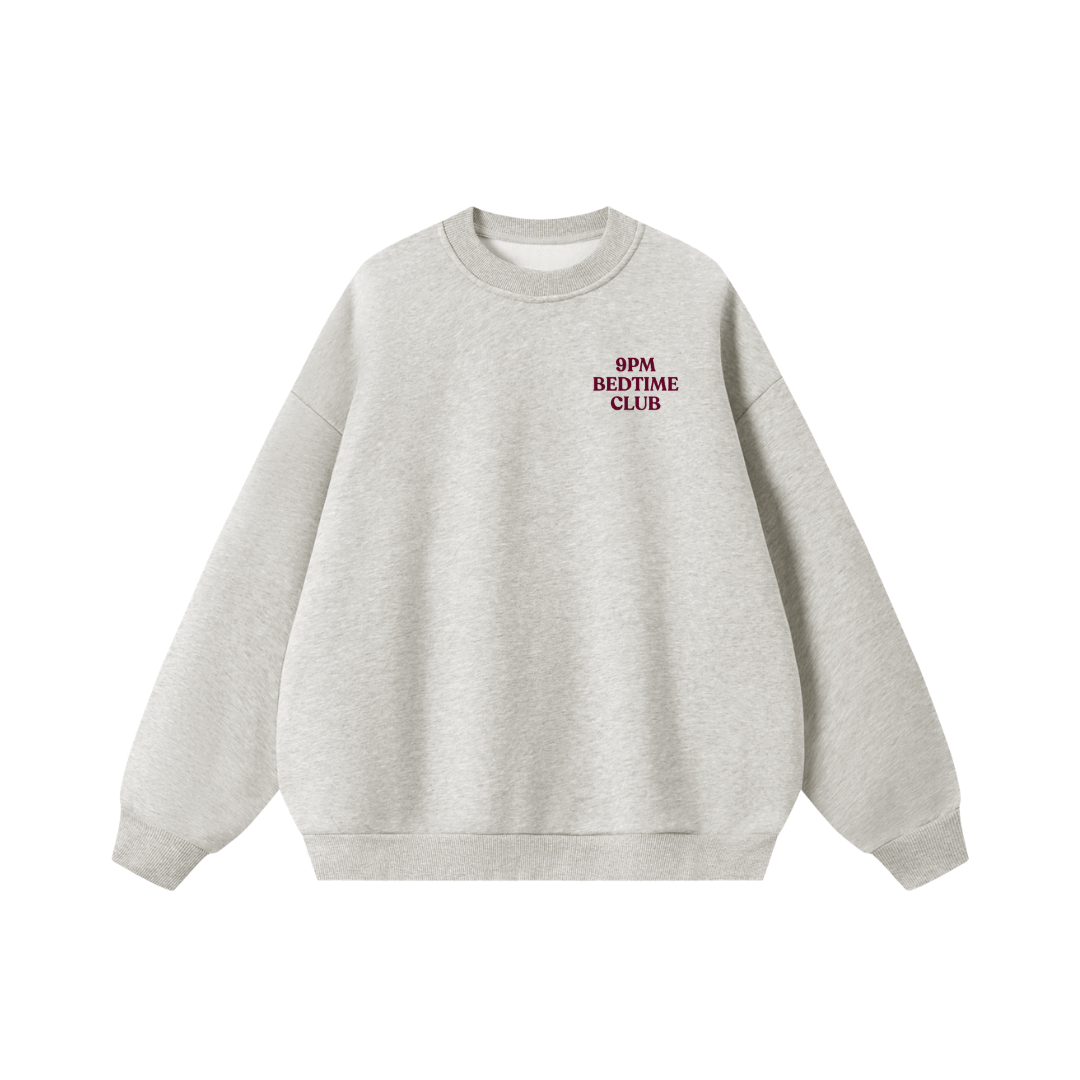 In Bed by Nine Crewneck in Grey & Maroon