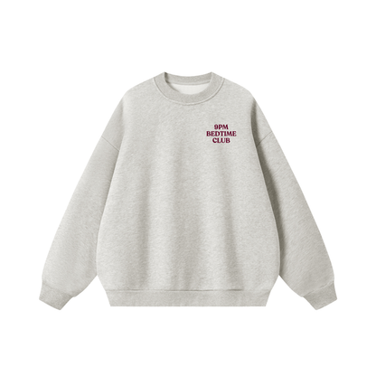 In Bed by Nine Crewneck in Grey & Maroon