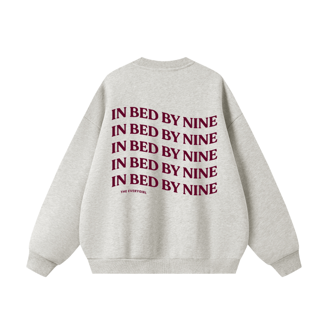 In Bed by Nine Crewneck in Grey & Maroon