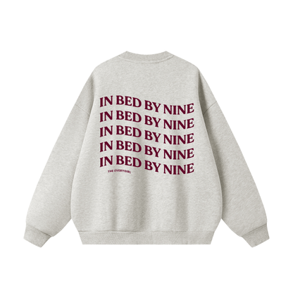 In Bed by Nine Crewneck in Grey & Maroon