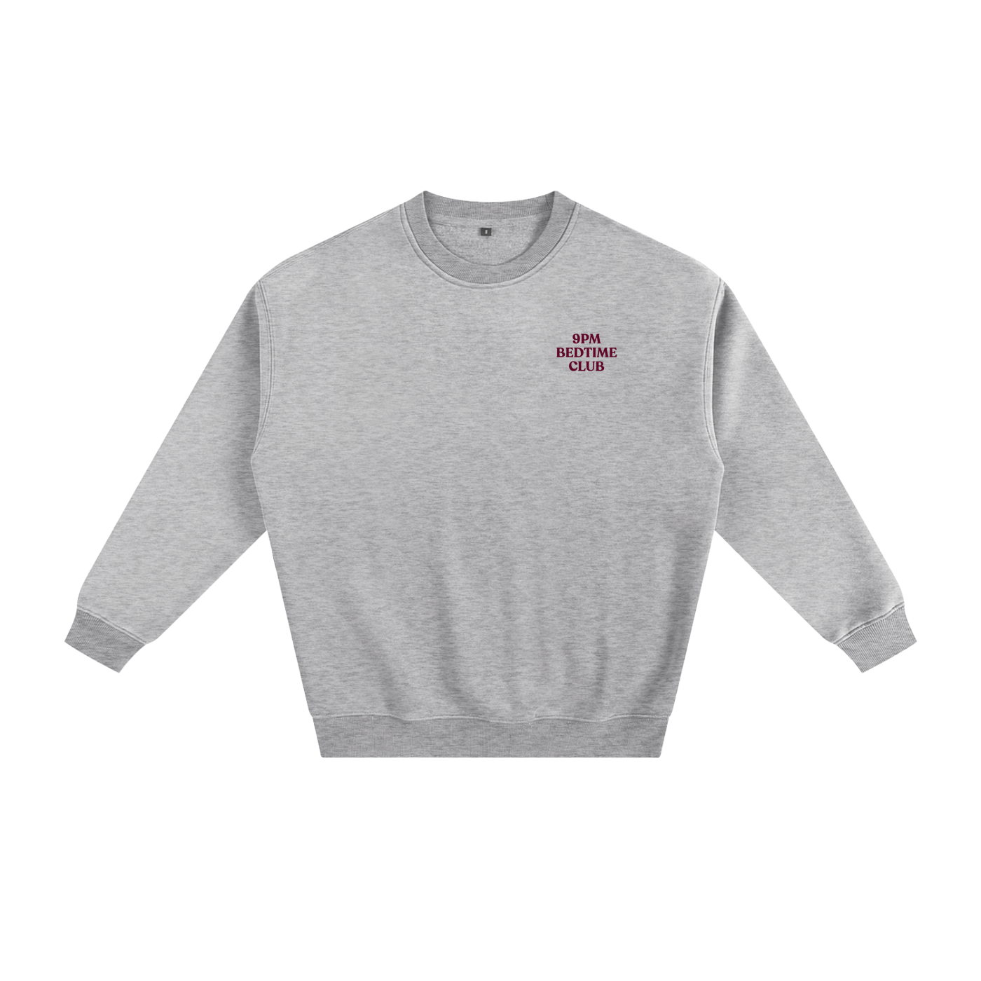 Bedtime Club Grey & Maroon Crewneck