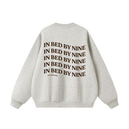 In Bed by Nine Crewneck in Grey & Brown