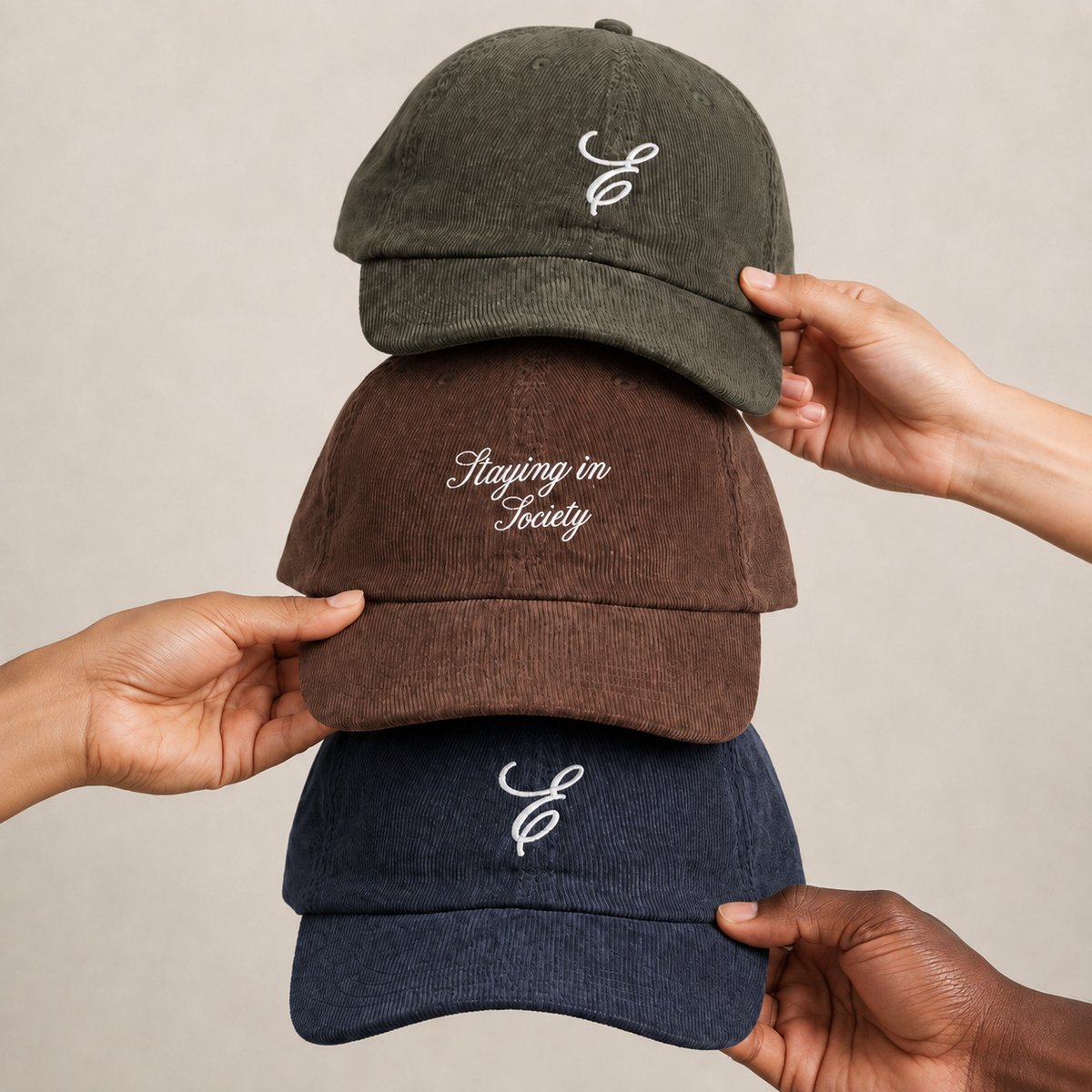 Staying in Society Vintage Corduroy Hat