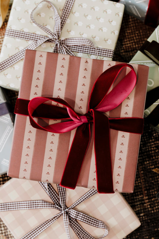Muted Red Stripe Gift Wrapping Paper