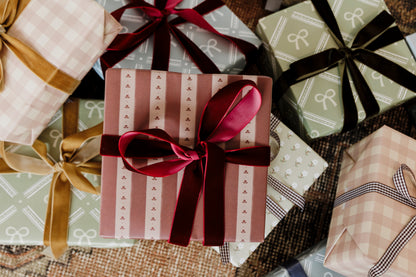 Muted Red Stripe Gift Wrapping Paper