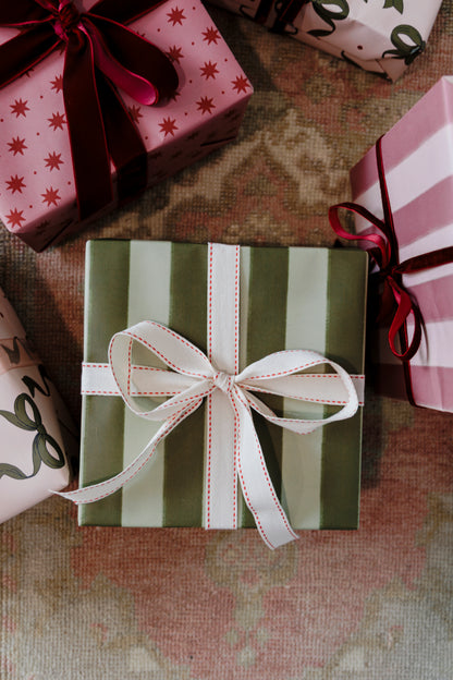Green Stripe Gift Wrapping Paper