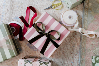 Pink Stripped Gift Wrapping Paper Roll