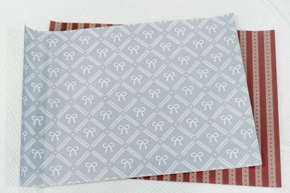 Blue Bow Patterned Gift Wrapping Paper