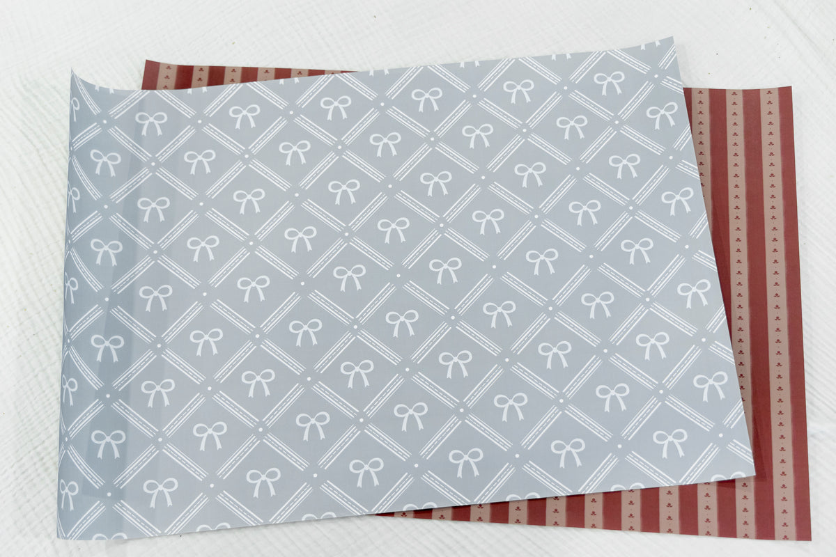 Blue Bow Patterned Gift Wrapping Paper