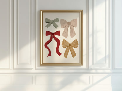 Holiday Bows Wall Art Digital Print