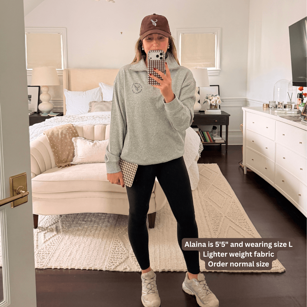 Baseball Mom Navy Half Zip Sweatshirt