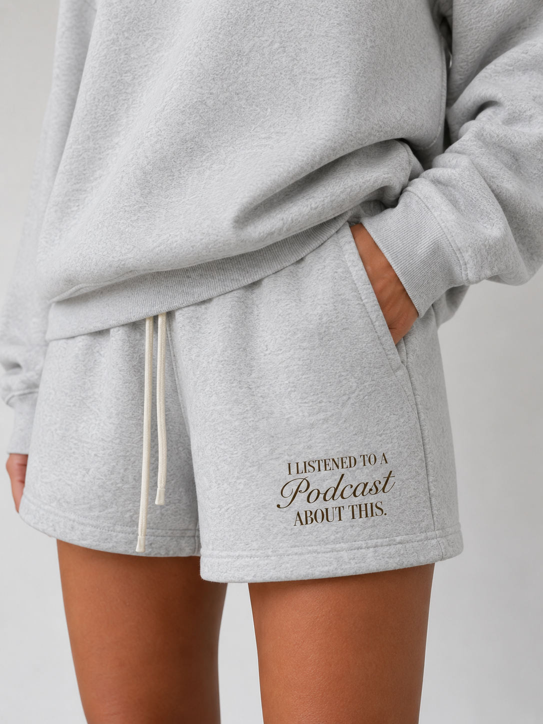 Podcast Fleece Drawstring Shorts