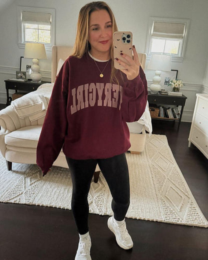 Everygirl Burgundy Crewneck Sweatshirt