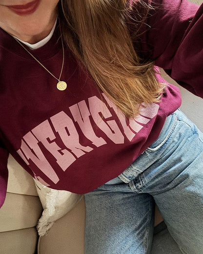 Everygirl Burgundy Crewneck Sweatshirt